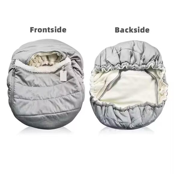 Baby Winter Car Seat Gray Cover Universal Fit Protection for Wind and Cold - Picture 3 of 7
